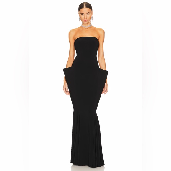 Norma Kamali Dresses & Skirts - Norma Kamali Strapless Wing Fishtail Gown in Black